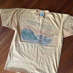 Vintage Massachusetts Plymouth Plantation Tee ; STAFF on back ; single stitch